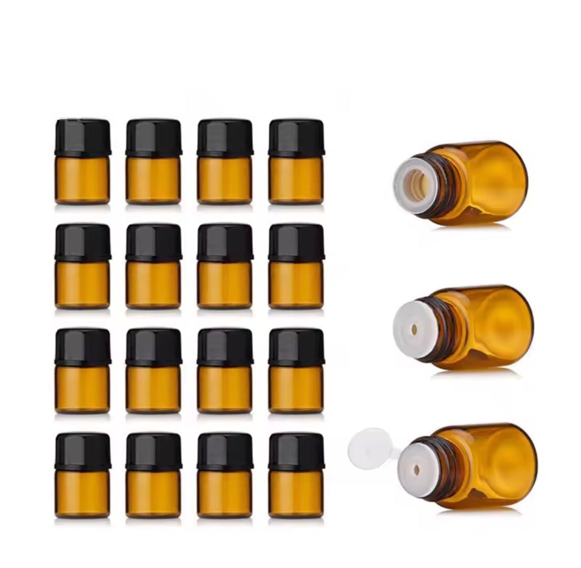 sweet & gourmand perfume oil samples Pack 1ml displayed with 15 vials for wholesale fragrance testing. Wholesale Perfume Oil Starter Kit with White Label Oud Bottles